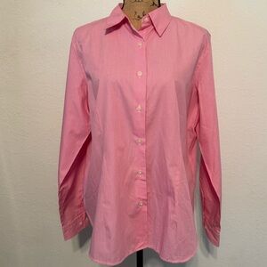 Devon & Jones Ladies' Crown Collection Pink Gingham Button Down Long Sleeve XL